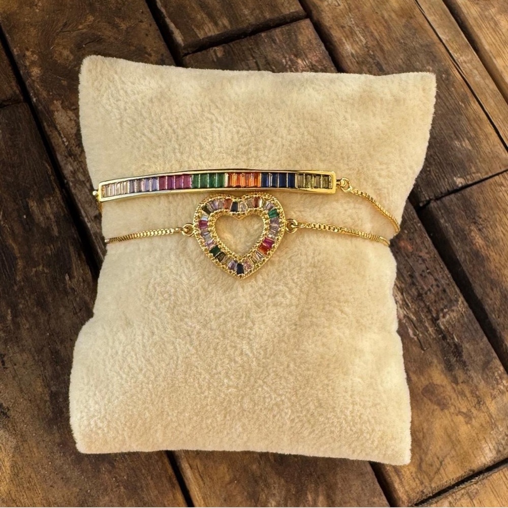 Set of two rainbow bracelets